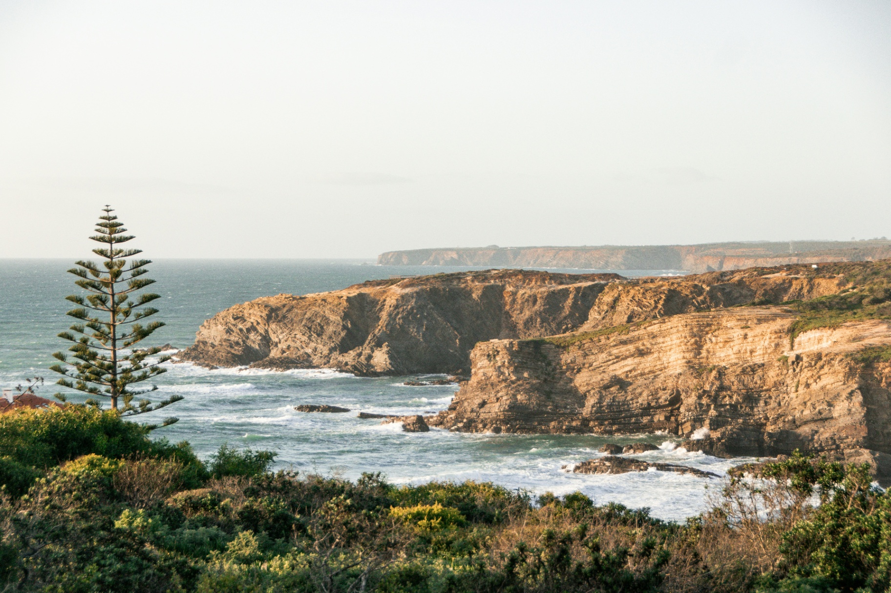 Portuguese Coast - dramatic cliffs and ocean waves
